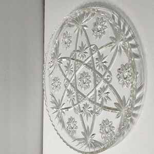 Anchor Hocking 13 Inch Cupped Edge Torte Plate Prescut Star of David Design.